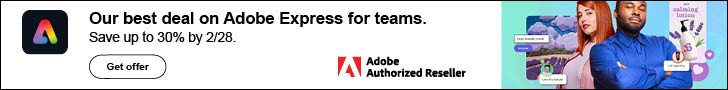 Adobe express express teams promo banner 728x90 update