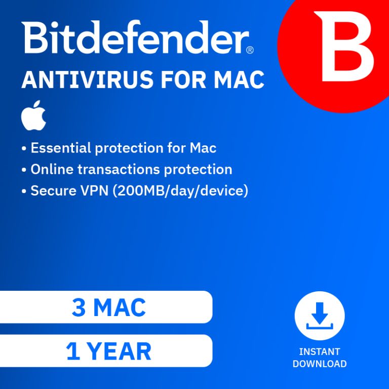 Bitdefender Antivirus for Mac - 3 Device 1 Year