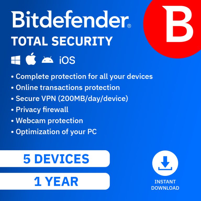 Bitdefender Total Security - 5 Device 1 Year