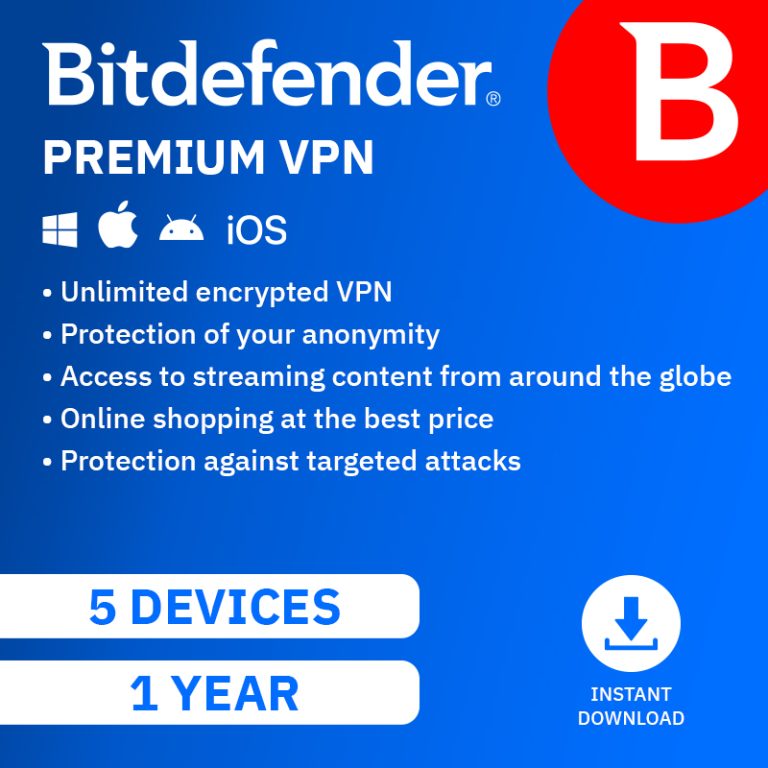 Bitdefender Premium VPN - 5 Device 1 Year